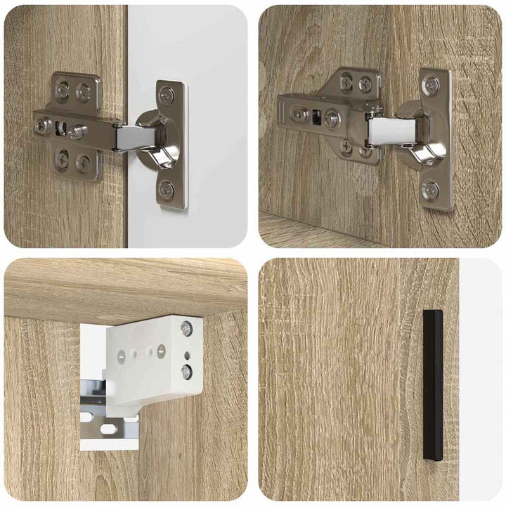 Badeværelsesmøbel sæt med dør 4 pcs Sonoma-eg 30 x 35 x 192 cm