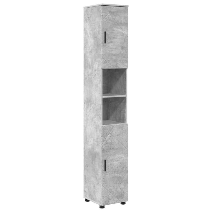Badeværelsesmøbel sæt med hylde 4 pcs Betongrå 30 x 35 x 192 cm