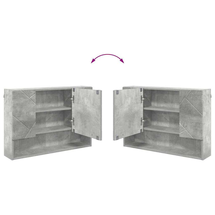 Badeværelsesmøbel sæt med hylde 4 pcs Betongrå 30 x 35 x 192 cm