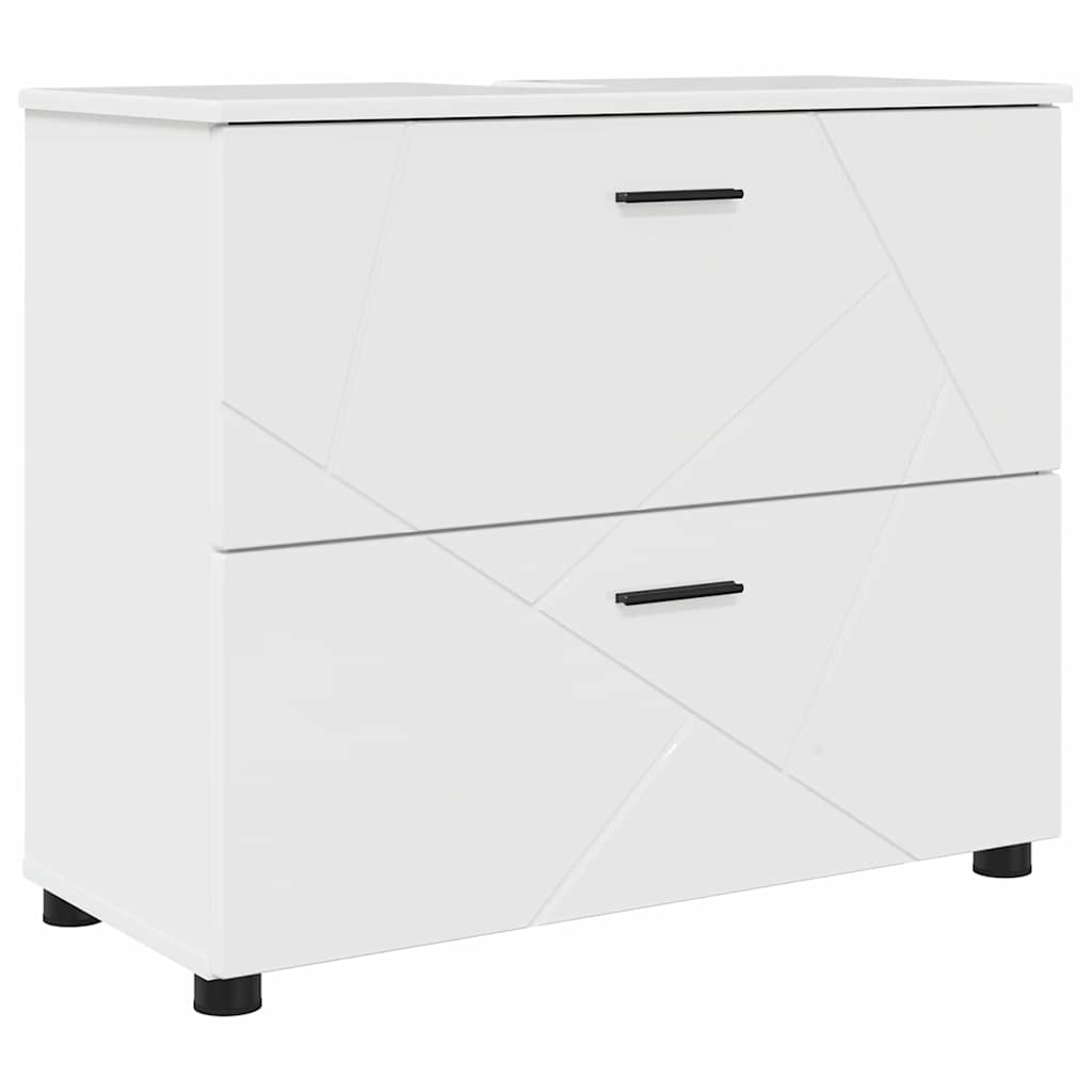 Badeværelsesmøbel sæt 4 pcs Hvid højglans 30 x 35 x 192 cm