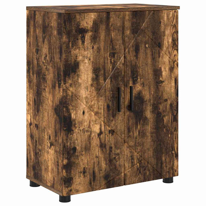 Badeværelsesmøbel sæt med hylde 4 pcs Røget eg 30 x 35 x 192 cm
