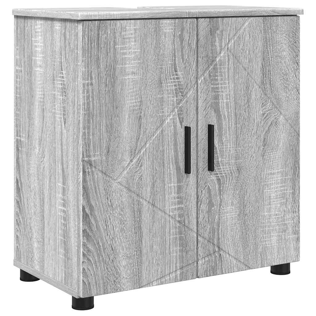 Badeværelsesmøbel sæt 4 pcs Grå sonoma-eg 30 x 35 x 192 cm