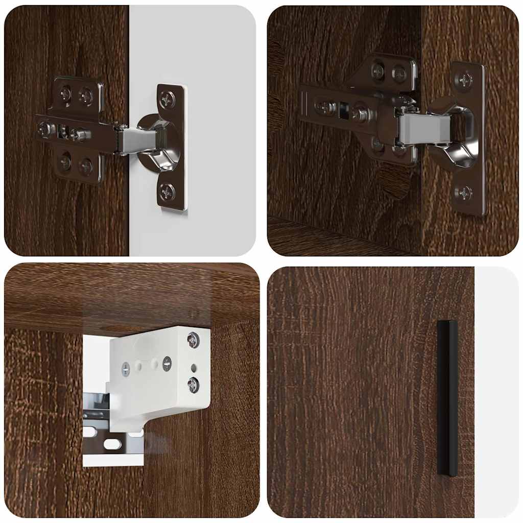 Badeværelsesmøbel sæt med skuffe 4 pcs Brun eg 30 x 35 x 192 cm