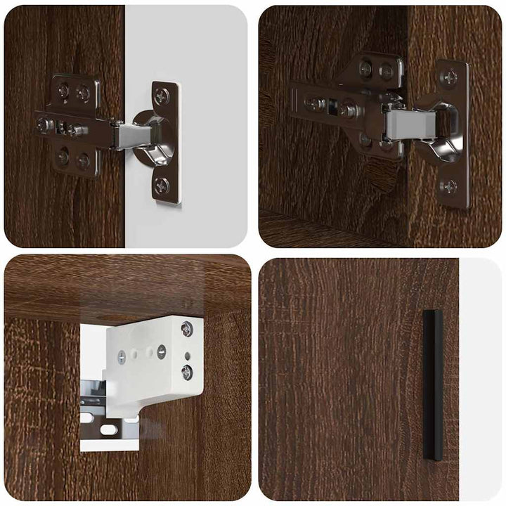 Badeværelsesmøbel sæt med skuffe 4 pcs Brun eg 30 x 35 x 192 cm