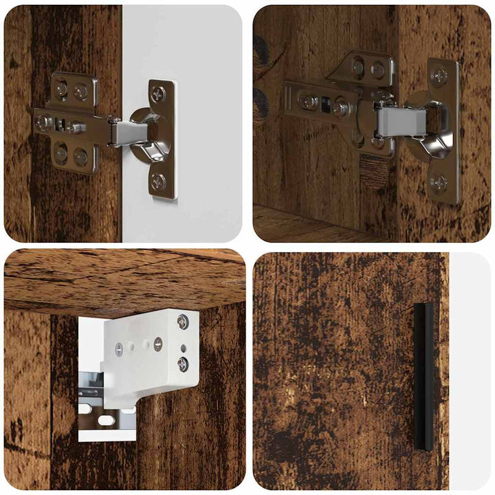 Badeværelsesmøbel sæt 4 pcs Gammelt træ 30 x 35 x 192 cm