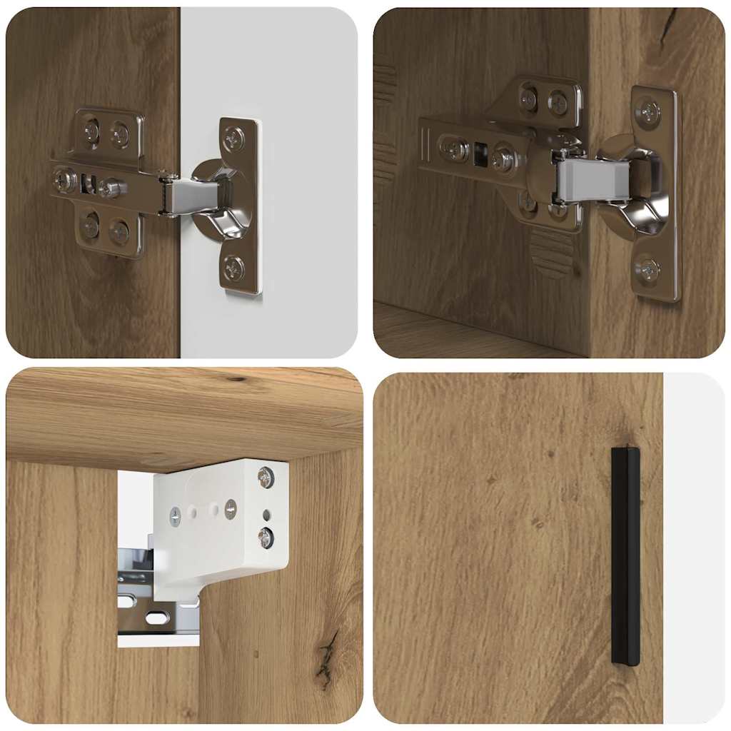 Badeværelsesmøbel sæt med dør 4 pcs artisan eg 30 x 35 x 192 cm