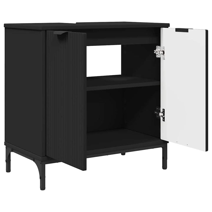 Badeværelsesmøbel sæt med skuffe 2 pcs Sort 39.5 x 36 x 88 cm