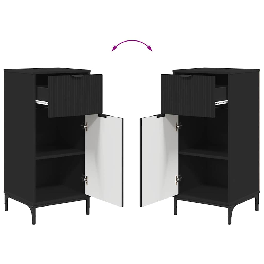 Badeværelsesmøbel sæt med skuffe 2 pcs Sort 39.5 x 36 x 88 cm