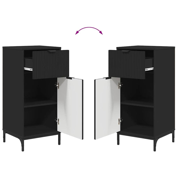 Badeværelsesmøbel sæt med skuffe 2 pcs Sort 39.5 x 36 x 88 cm