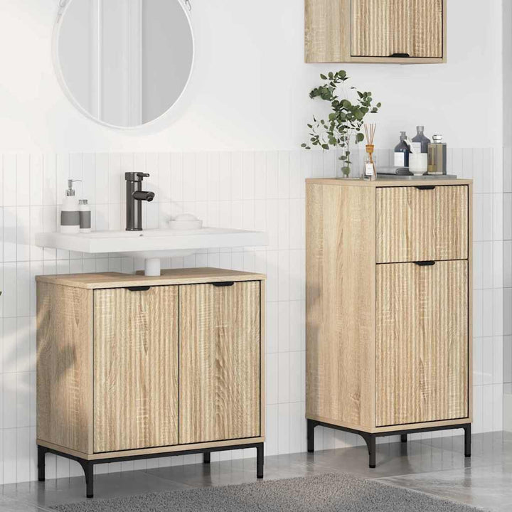 Badeværelsesmøbel sæt Plaid 2 pcs Sonoma-eg 39.5 x 36 x 88 cm
