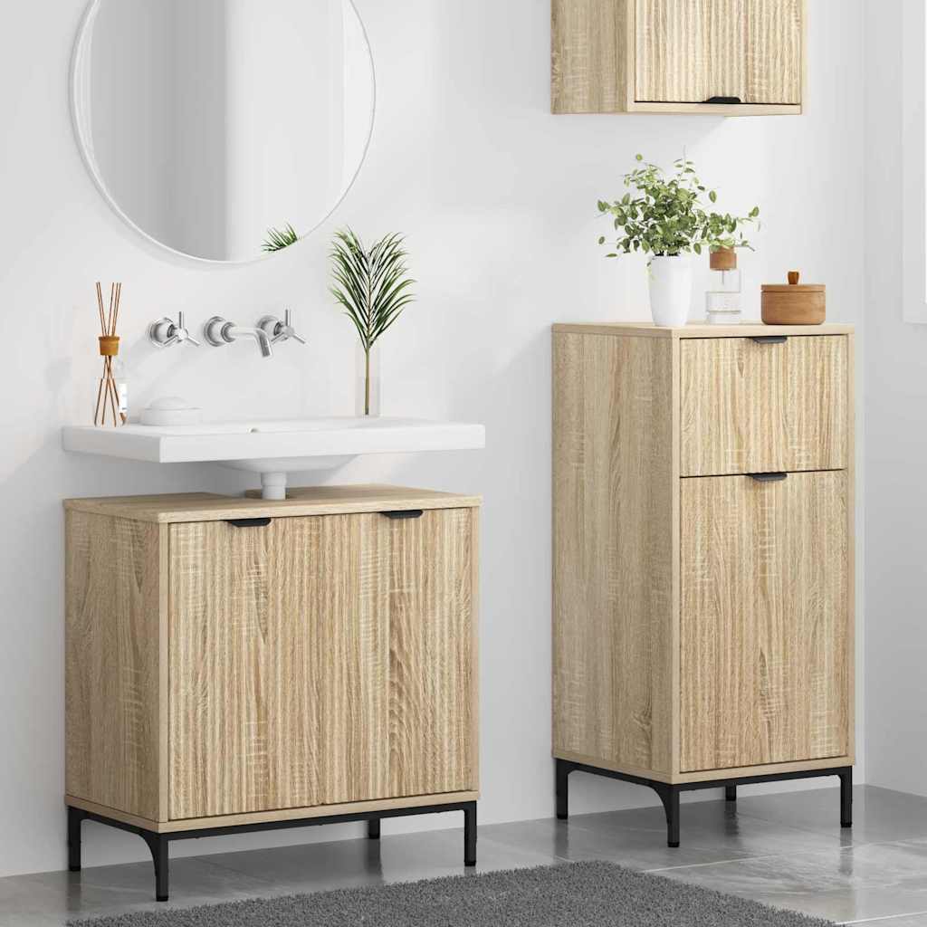 Badeværelsesmøbel sæt Plaid 2 pcs Sonoma-eg 39.5 x 36 x 88 cm