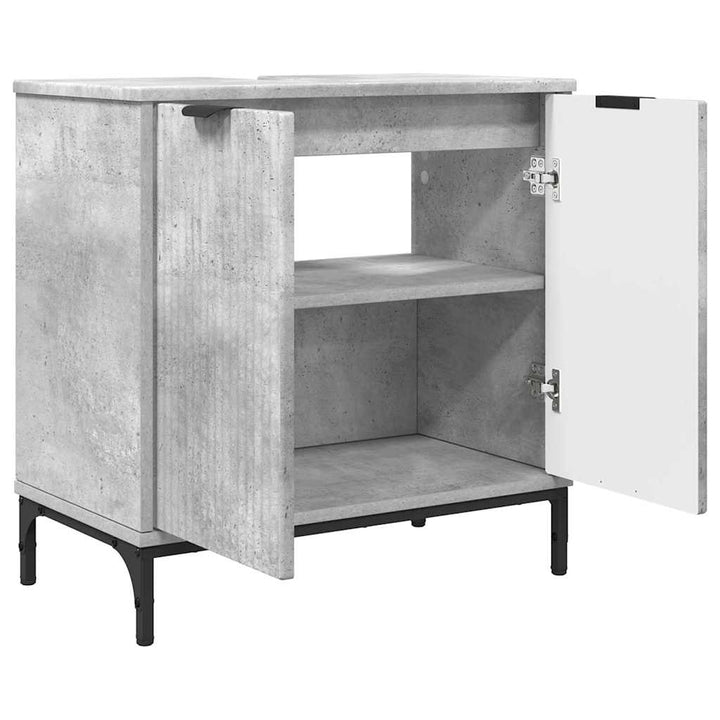 Badeværelsesmøbel sæt Plaid 2 pcs Betongrå 39.5 x 36 x 88 cm