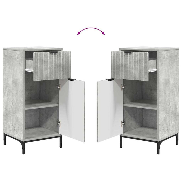 Badeværelsesmøbel sæt Plaid 2 pcs Betongrå 39.5 x 36 x 88 cm