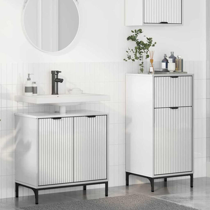 Badeværelsesmøbel sæt 2 pcs Hvid højglans 39.5 x 36 x 88 cm