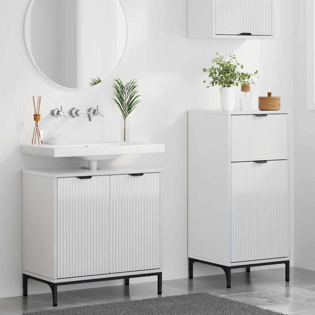 Badeværelsesmøbel sæt 2 pcs Hvid højglans 39.5 x 36 x 88 cm