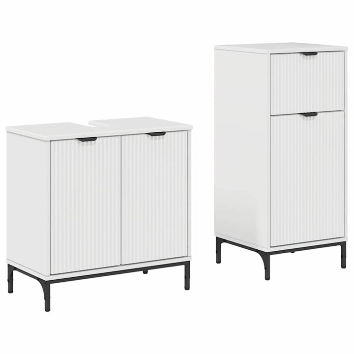 Badeværelsesmøbel sæt 2 pcs Hvid højglans 39.5 x 36 x 88 cm