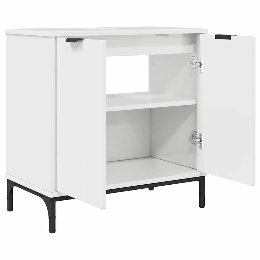 Badeværelsesmøbel sæt 2 pcs Hvid højglans 39.5 x 36 x 88 cm
