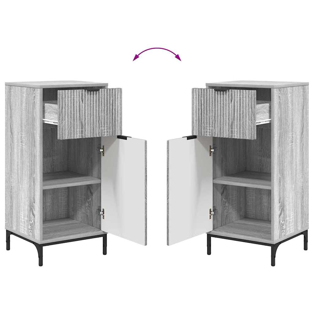 Badeværelsesmøbel sæt 2 pcs Grå sonoma-eg 39.5 x 36 x 88 cm
