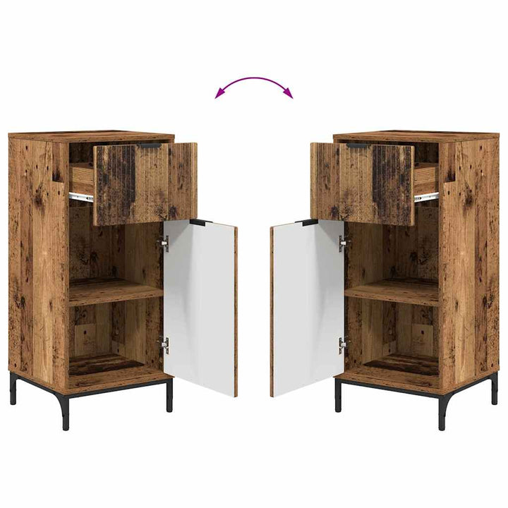Badeværelsesmøbel sæt Plaid 2 pcs Gammelt træ 39.5 x 36 x 88 cm