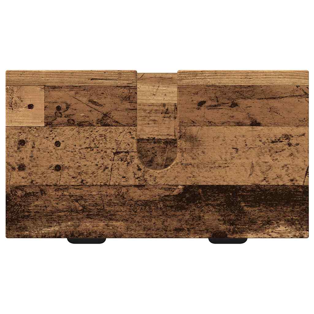 Badeværelsesmøbel sæt Plaid 2 pcs Gammelt træ 39.5 x 36 x 88 cm