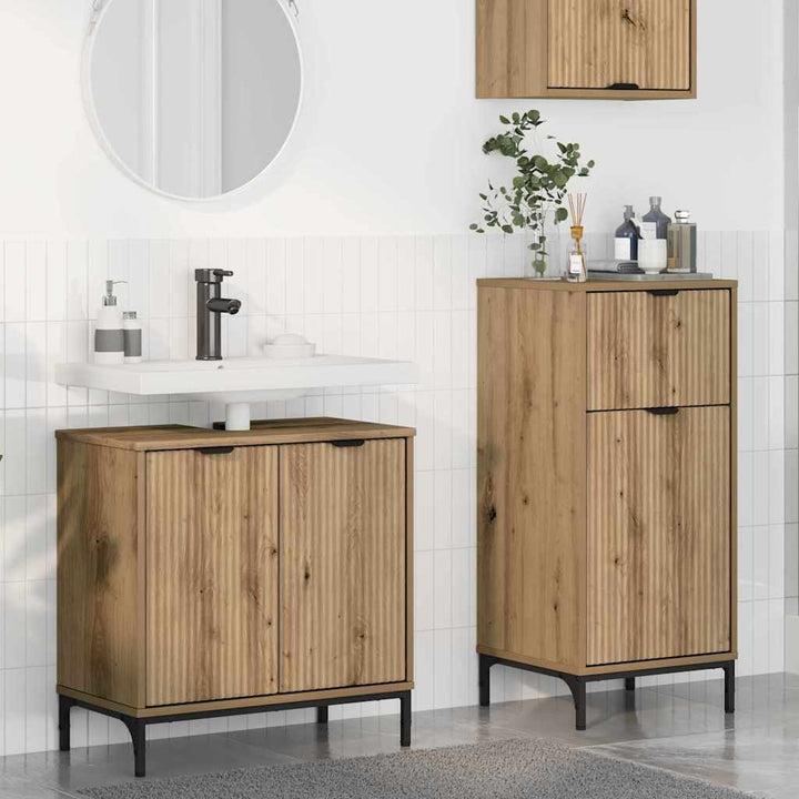Badeværelsesmøbel sæt Plaid 2 pcs artisan eg 39.5 x 36 x 88 cm