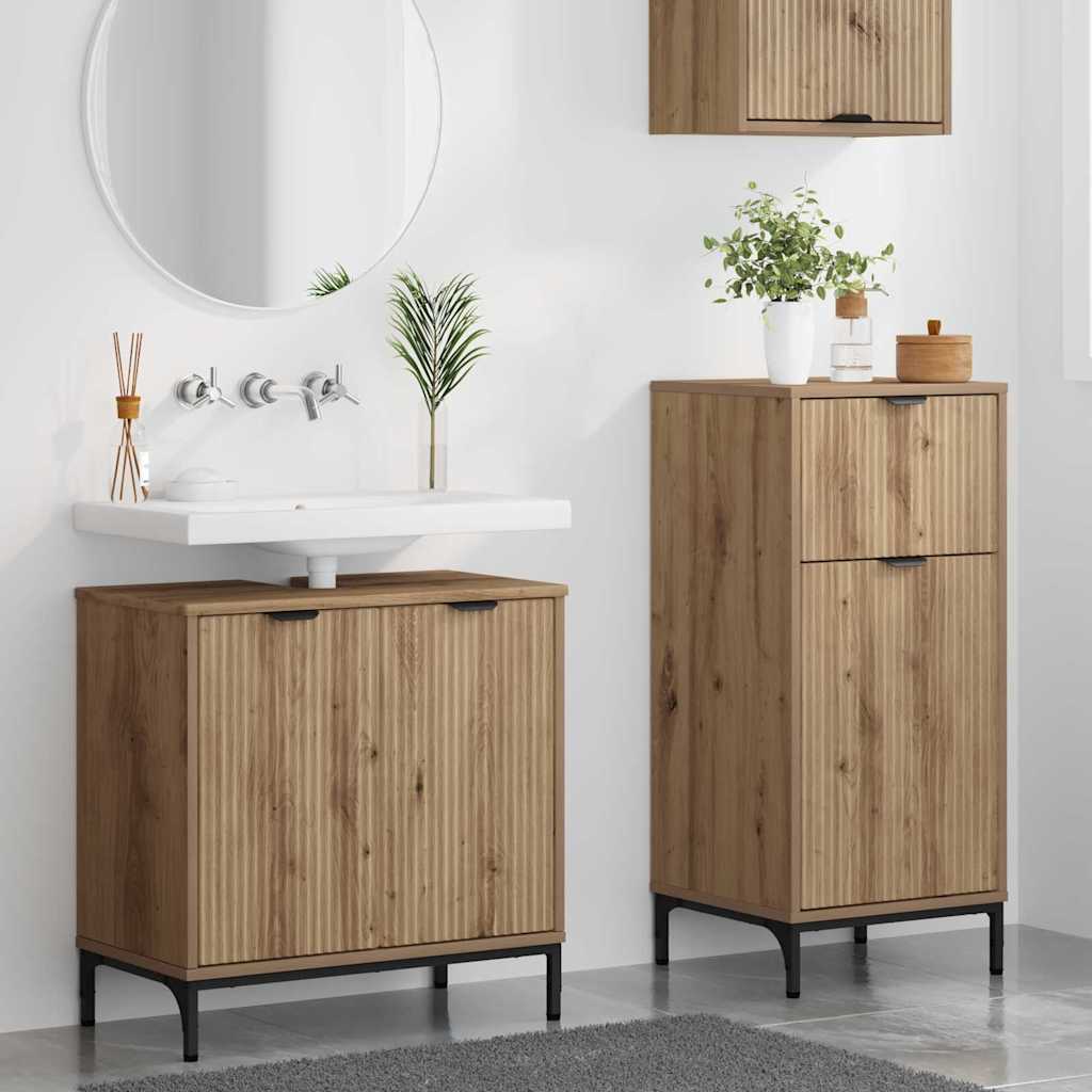Badeværelsesmøbel sæt Plaid 2 pcs artisan eg 39.5 x 36 x 88 cm