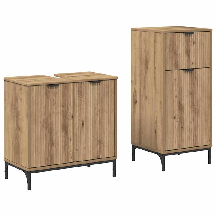 Badeværelsesmøbel sæt Plaid 2 pcs artisan eg 39.5 x 36 x 88 cm