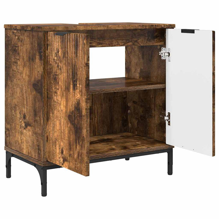 Badeværelsesmøbel sæt Plaid 3 pcs Røget eg 39.5 x 36 x 88 cm