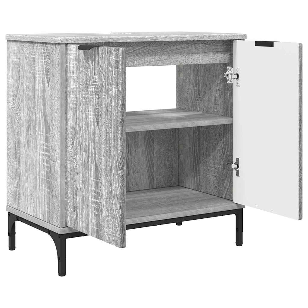Badeværelsesmøbel sæt 3 pcs Grå sonoma-eg 39.5 x 36 x 88 cm