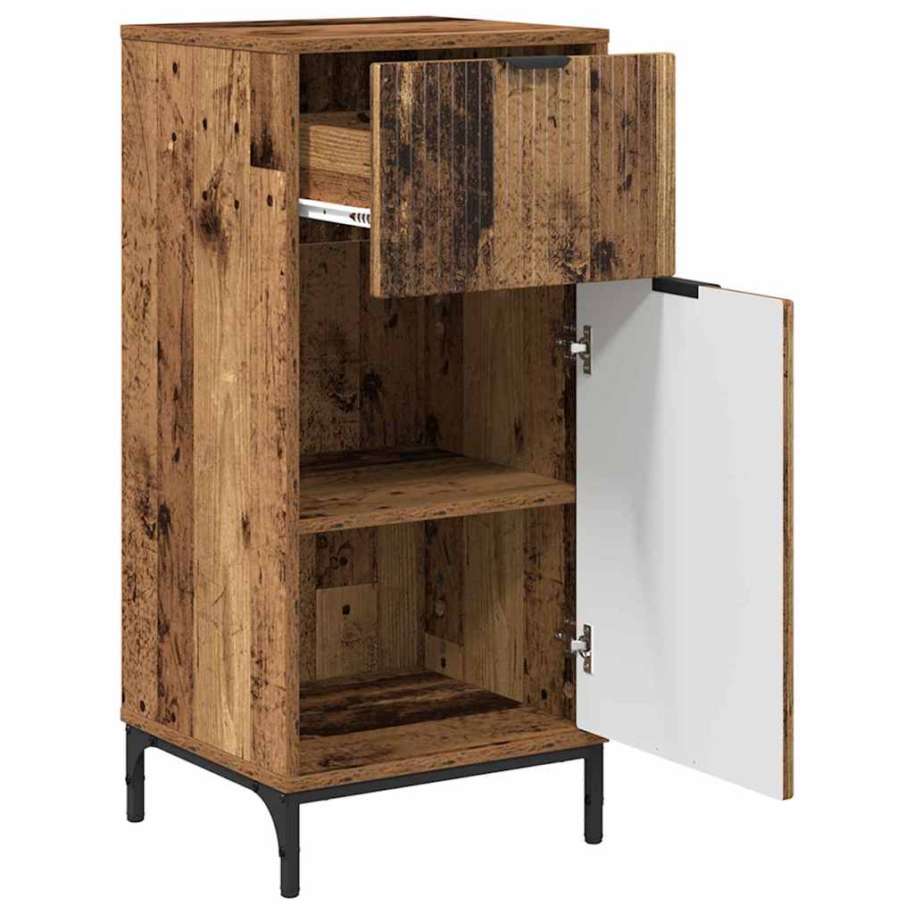 Badeværelsesmøbel sæt Plaid 3 pcs Gammelt træ 39.5 x 36 x 88 cm