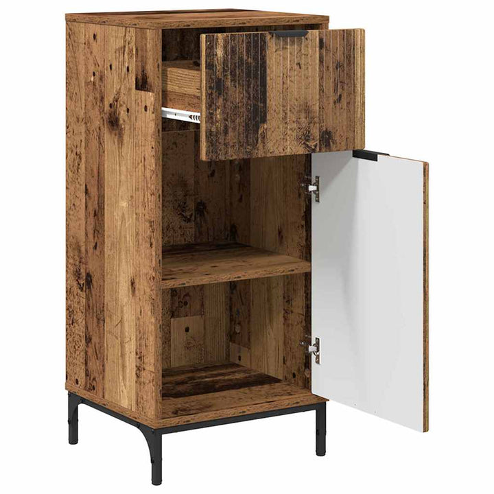 Badeværelsesmøbel sæt Plaid 3 pcs Gammelt træ 39.5 x 36 x 88 cm