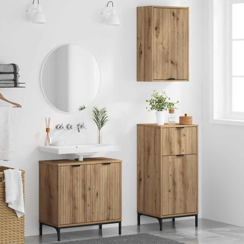 Badeværelsesmøbel sæt Plaid 3 pcs artisan eg 39.5 x 36 x 88 cm