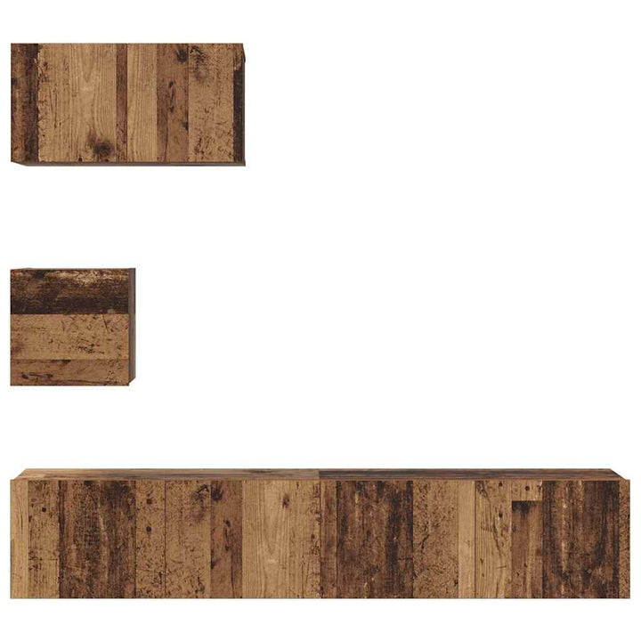 Væg TV Skab 4 pcs Gammelt træ 80 x 30 x 30.5 cm Konstrueret træ
