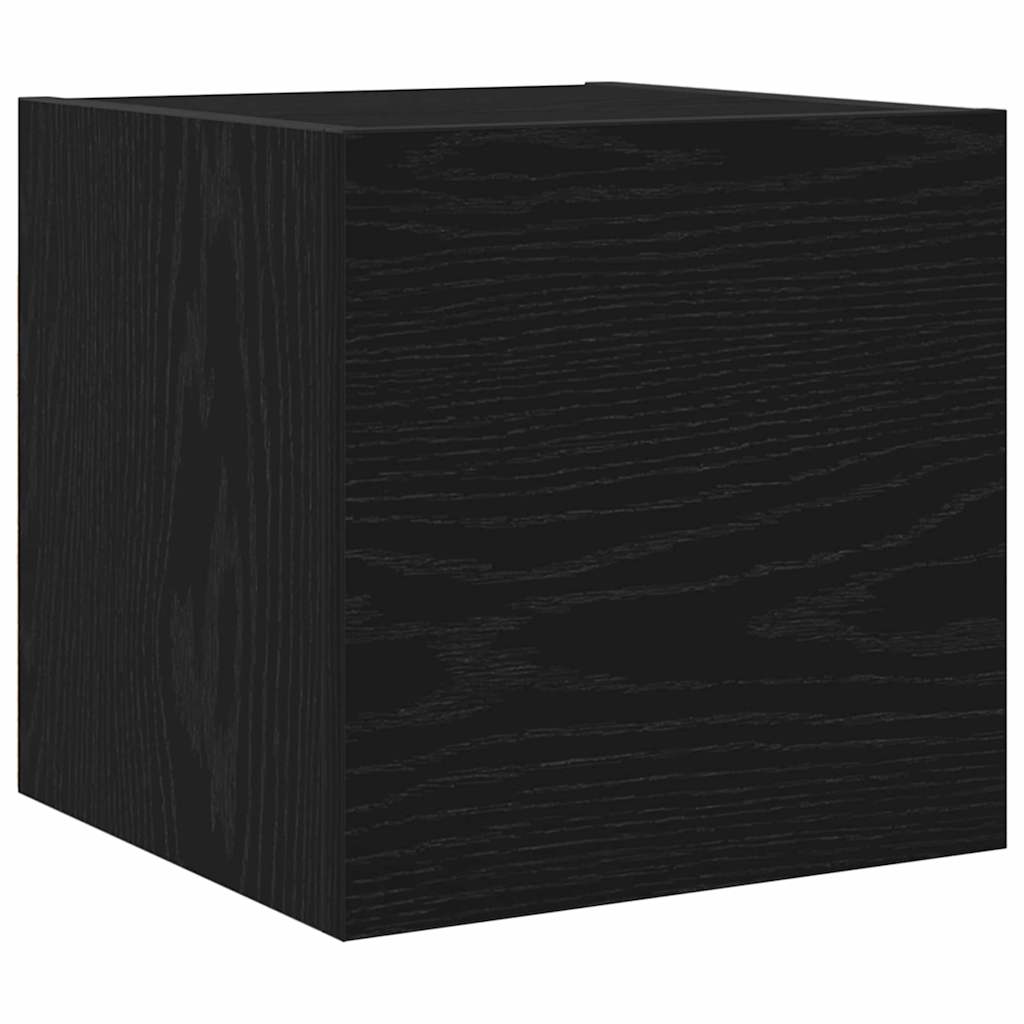 Væg TV Skab 4 pcs Sort eg 80 x 30 x 30.5 cm Konstrueret træ