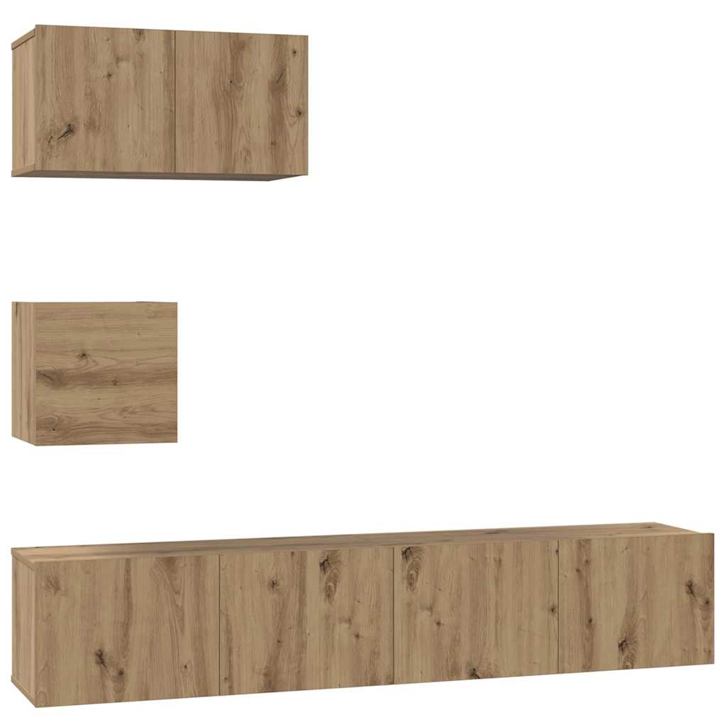 TV-skabssæt 4 pcs artisan eg 80 x 30 x 30 cm Konstrueret træ