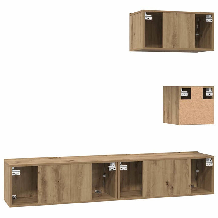 TV-skabssæt 4 pcs artisan eg 80 x 30 x 30 cm Konstrueret træ