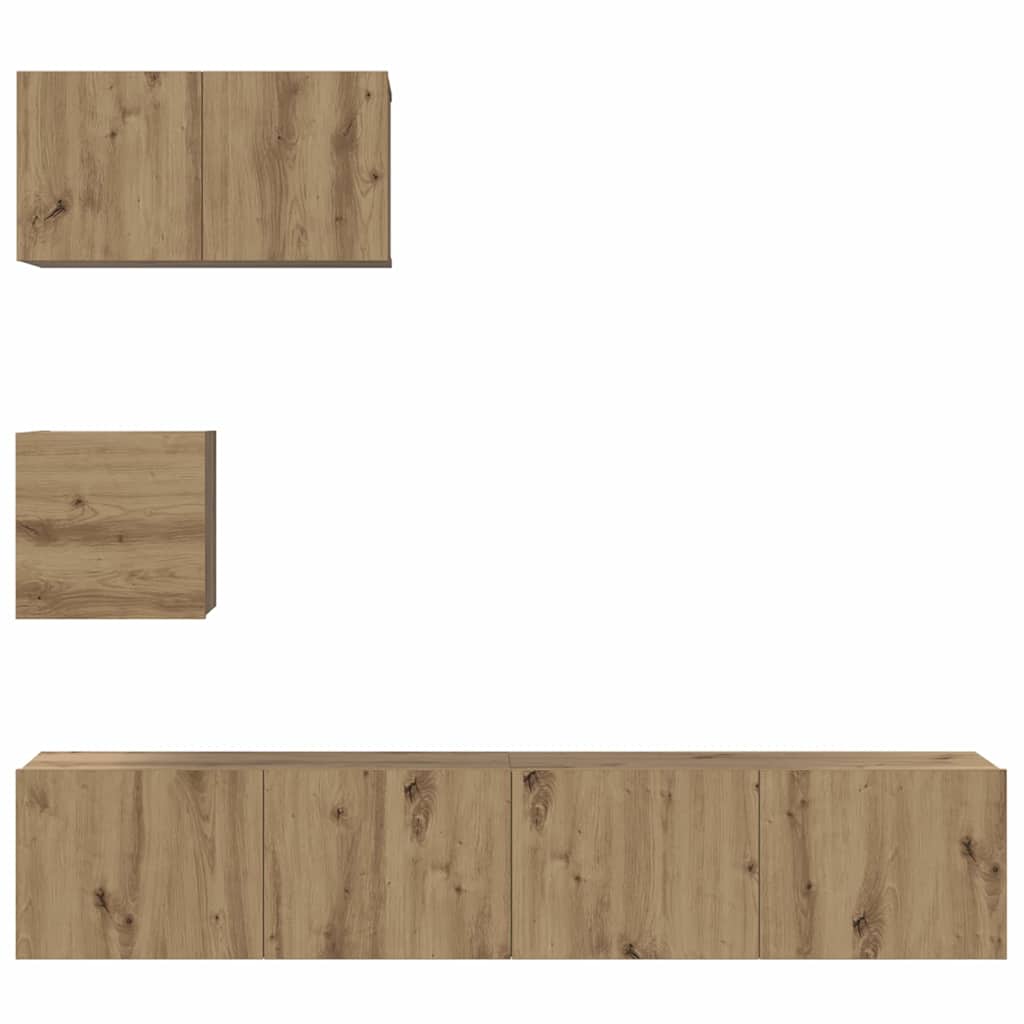 TV-skabssæt 4 pcs artisan eg 80 x 30 x 30 cm Konstrueret træ
