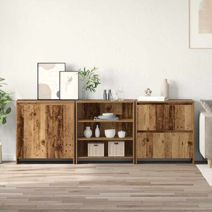 Sideboards 3 pcs Gammelt træ 70 x 41 x 75 cm Konstrueret træ