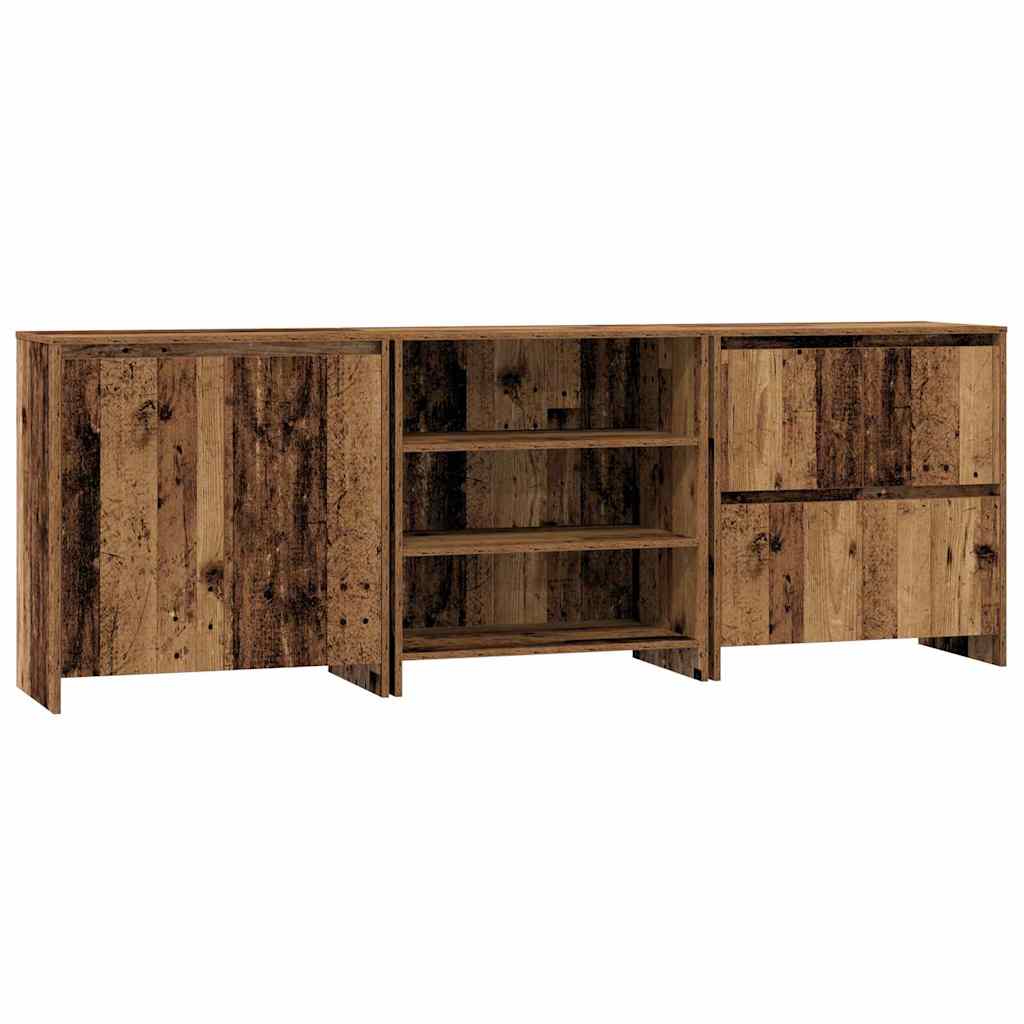 Sideboards 3 pcs Gammelt træ 70 x 41 x 75 cm Konstrueret træ