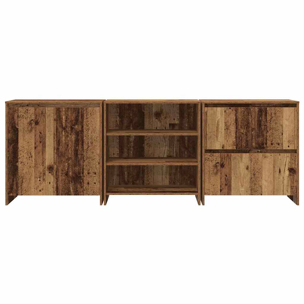 Sideboards 3 pcs Gammelt træ 70 x 41 x 75 cm Konstrueret træ