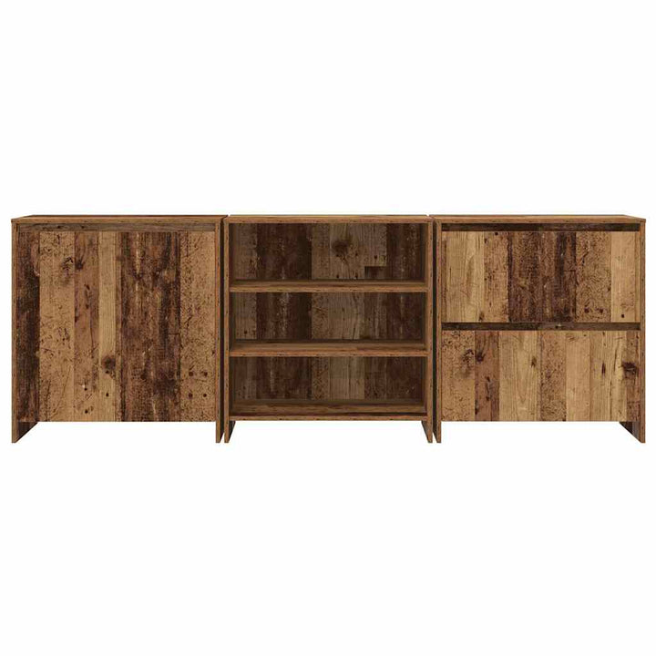 Sideboards 3 pcs Gammelt træ 70 x 41 x 75 cm Konstrueret træ