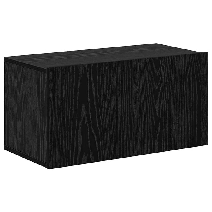 Væg TV Skab 4 pcs Sort eg 200 x 30 x 30 cm Ingeniørtræ