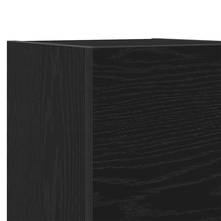 TV-skabssæt 4 pcs Sort eg 80 x 30 x 30 cm Konstrueret træ
