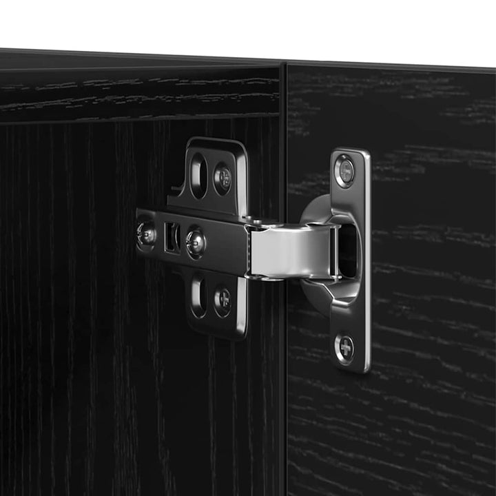TV-skabssæt 4 pcs Sort eg 80 x 30 x 30 cm Konstrueret træ