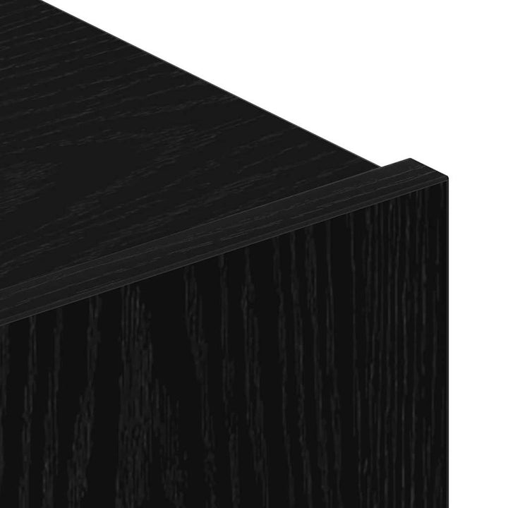 TV-skabssæt 4 pcs Sort eg 80 x 30 x 30 cm Konstrueret træ