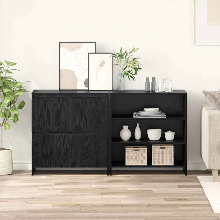 Sideboards 2 pcs Sort eg 70 x 41 x 75 cm Konstrueret træ