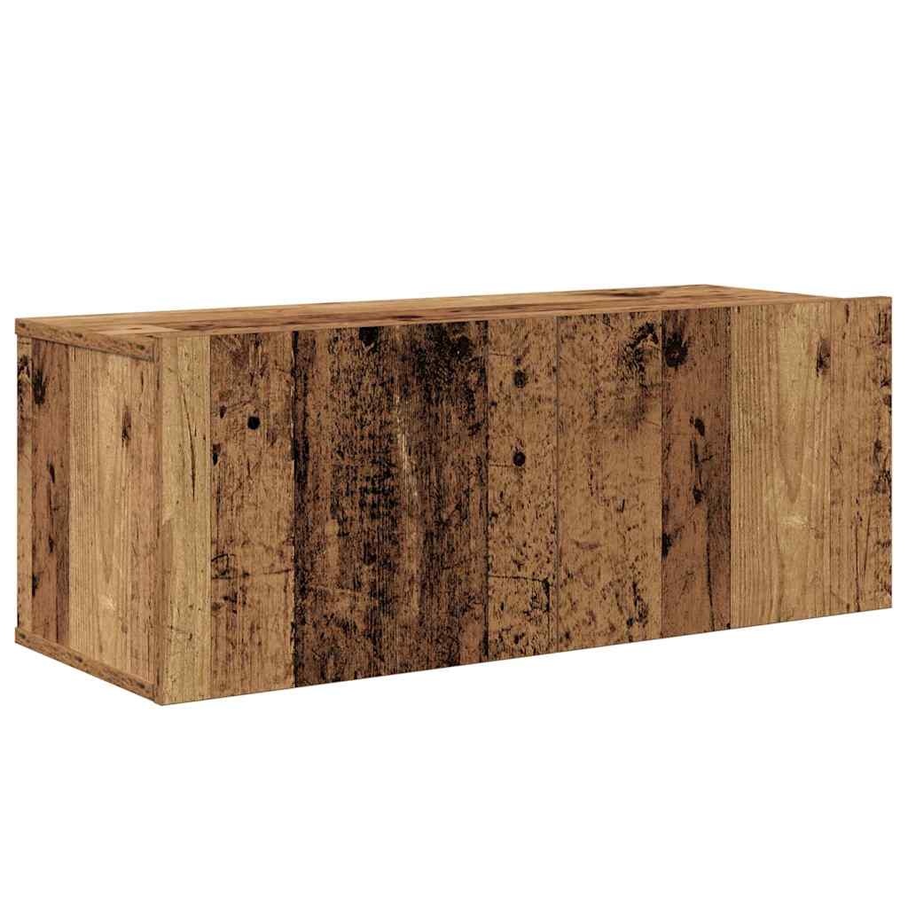 Væg TV Skab 4 pcs Gammelt træ 200 x 30 x 30 cm Ingeniørtræ