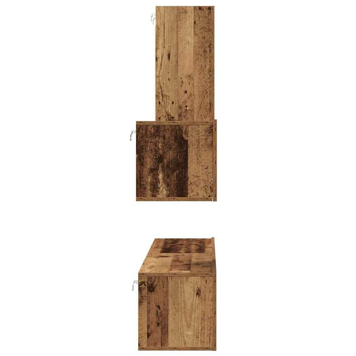 Væg TV Skab 4 pcs Gammelt træ 200 x 30 x 30 cm Ingeniørtræ
