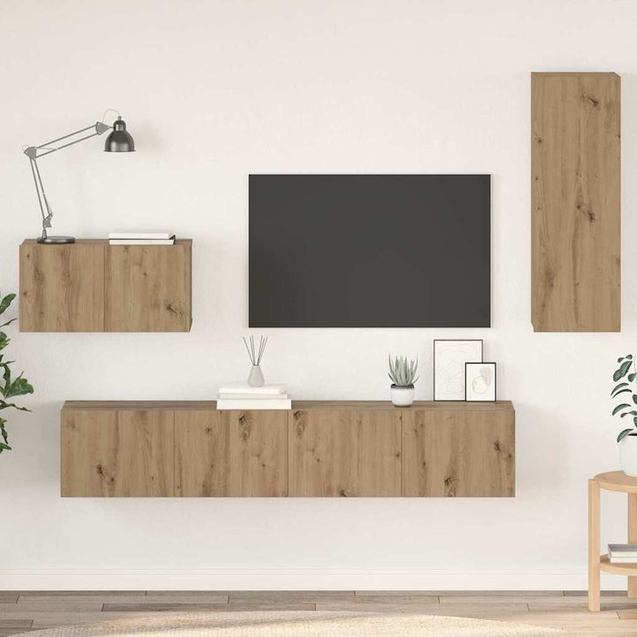 Væg TV Skab 4 pcs artisan eg 200 x 30 x 30 cm Ingeniørtræ