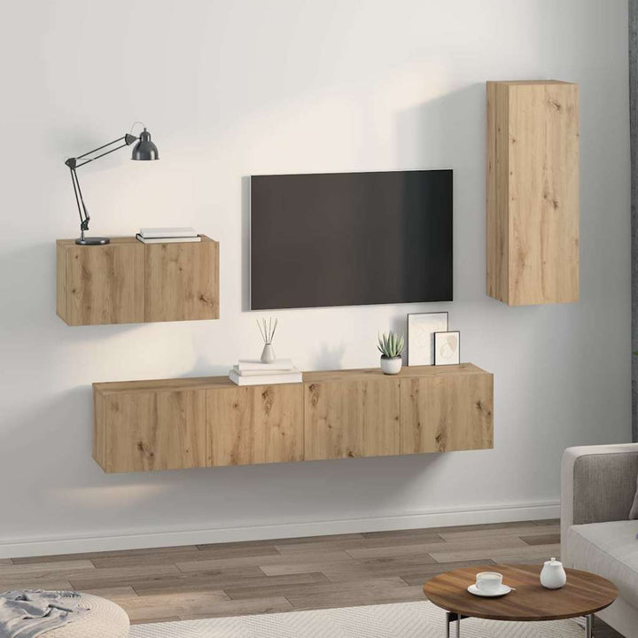 Væg TV Skab 4 pcs artisan eg 200 x 30 x 30 cm Ingeniørtræ